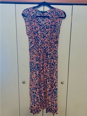 🔥Banana Republic Sleeves Dress with Pink Floral Print Size Large